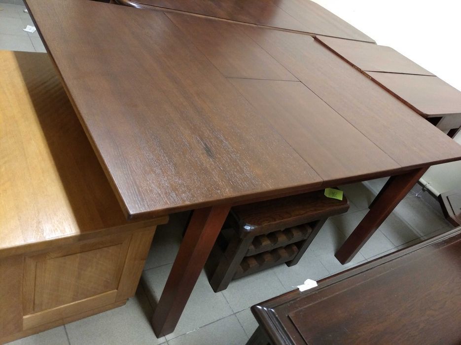 Stół duży rozkładany drewniany ciemny dębowy stan bdb FV DOWÓZ
