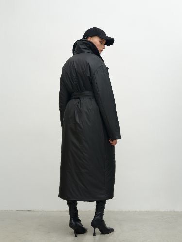 Стильне тепле зимове максі пальто пуховик Zara 38/M