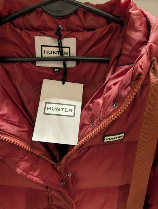 Nowa | Płaszcz Zimowy Hunter Crissy Long Puffer | Merlot | Premium