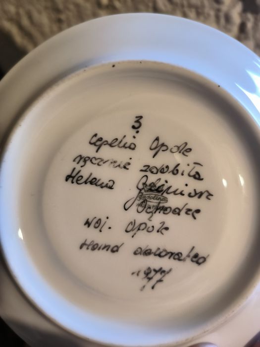 Cepelia Opolska talerzyki ręcznie malowane