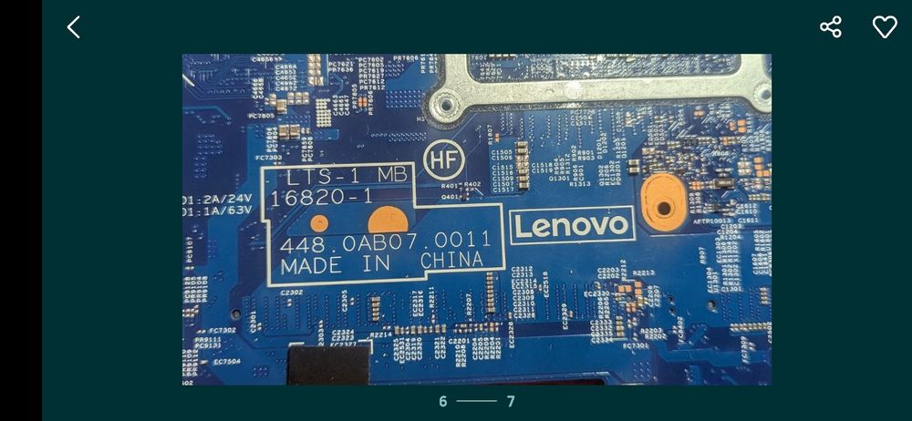 Материнська плата Lenovo LTS-1 MB 16820-1 (i5-7200U 3,1Ghz, HD Graphic