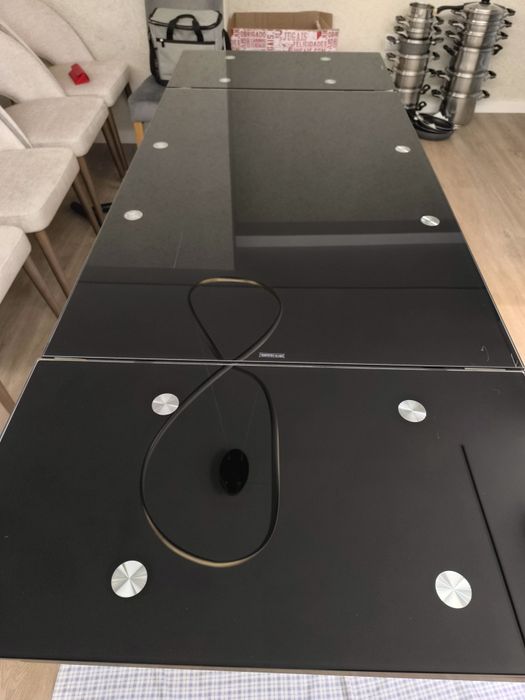 Mesa extensível de vidro temperado