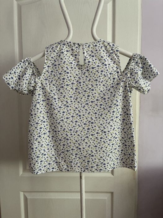 Koszulka bluzka off shoulder kwiatki XL 42 bawełna