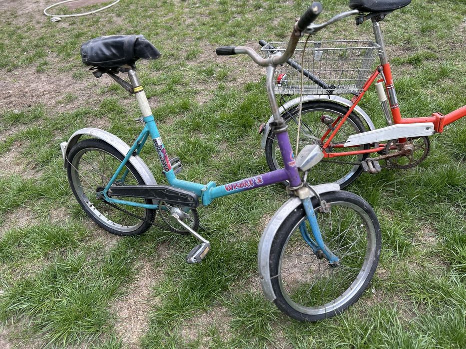 WIGRY 3 KOWALEWO rower składak kultowy polski fioletowy morski
