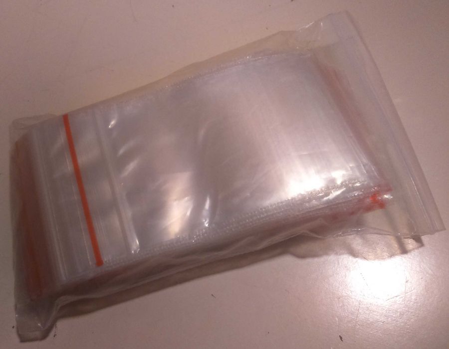 Lote de 100 Sacos Plástico 7 x 5 cm Fecho Zip Novos