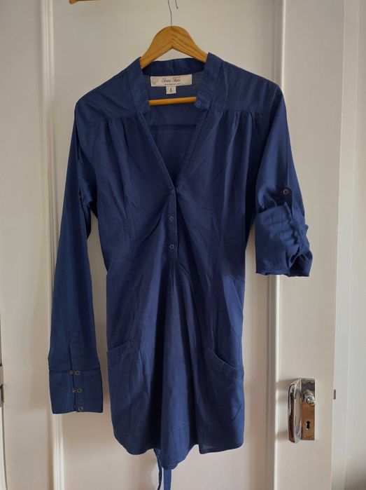 Túnica/Camisa comprida azul escuro – Tamanho L – Manga comprida