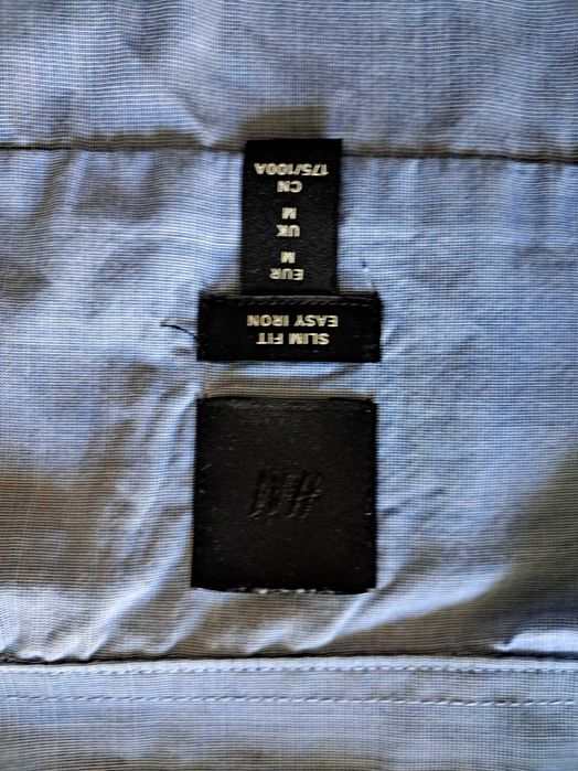 koszula elegancka H&M 175 niebieska, slim fit