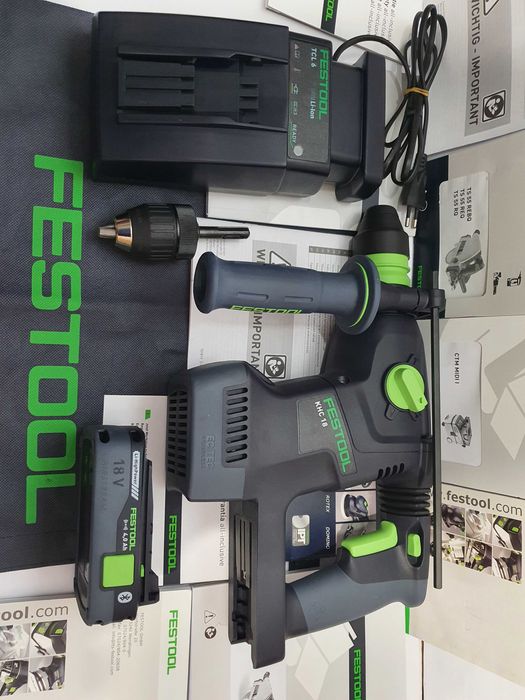 Komplet narzedzi FESTOOL KHC 18 wiertarka ladowarka bateria 18v 4ah