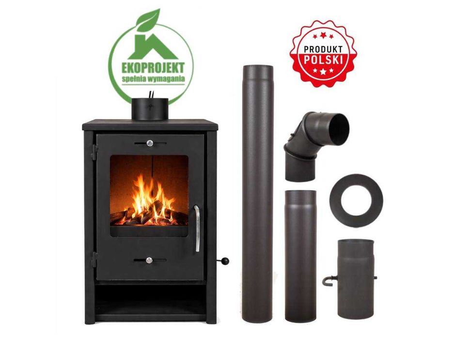 Piec Koza Kominek Stalowy EKO LEO Wolnostojący 6,8kW CERTYFIKAT 2026