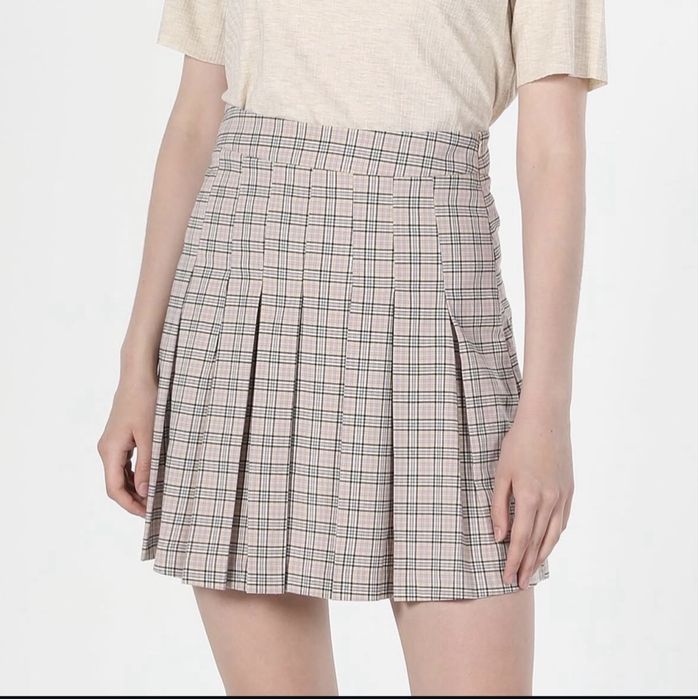 Спідниця міні в клітинку Bershka Colin’s тенісна рожева синя