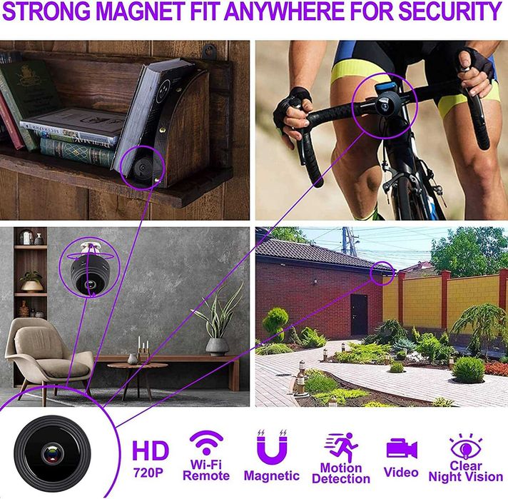 ASHATA bezprzewodowa Kamera Wifi 1080P SD MINI Czujnik ruchu