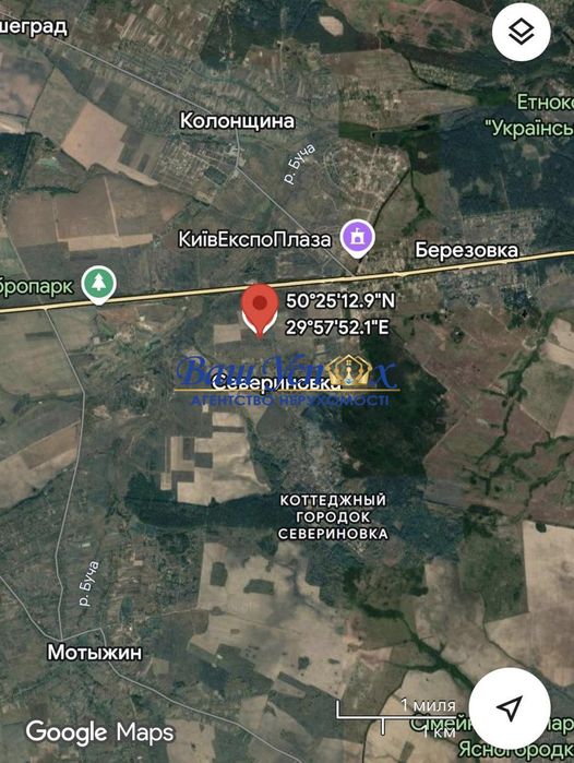 Продажа земли   Макарівському районі, село Северинівка.