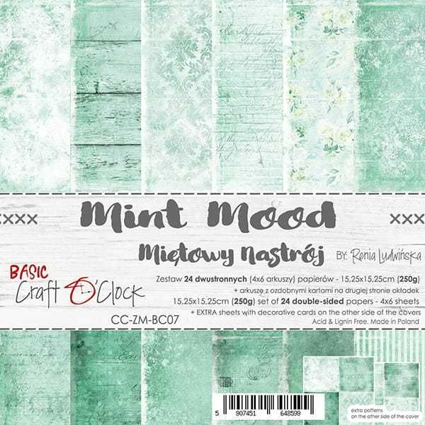 Zestaw papierów do scrapbookingu Craft o'Clock - Mint Mood - 15x15cm