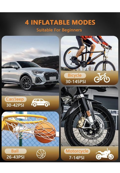 Compressor de ar portátil 150PSI 12V