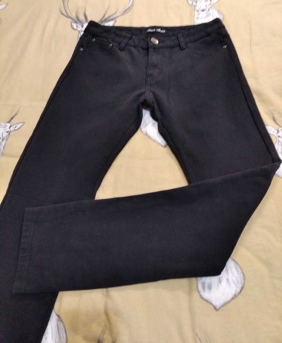 Утеплені, чорні, стрейчові легінси/джинси фірми Rose Mary, р.44-S