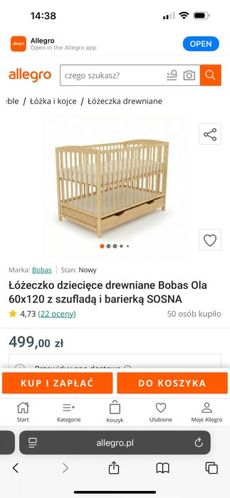 Łóżeczko z materacem