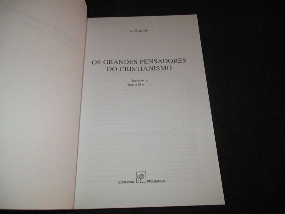 Livro Os Grandes Pensadores do Cristianismo Hans Küng