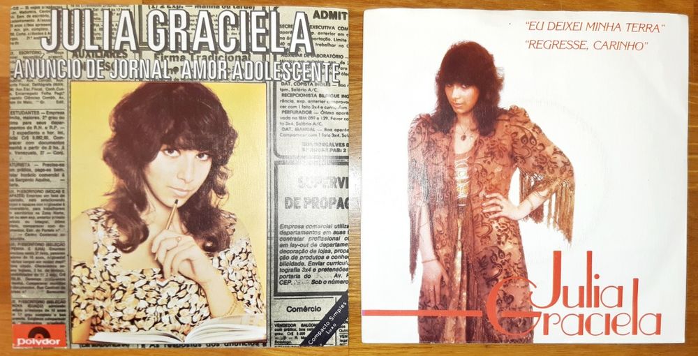 Discos de vinil 45 rotações Julia Graciela - Raros