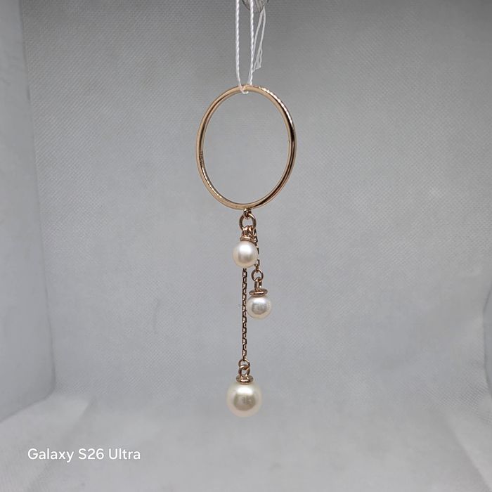 Каблучка з червоного золота з перлинами. Sovissimo.   Нова.