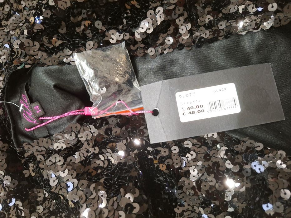 Lila sukienka cekiny r. 14