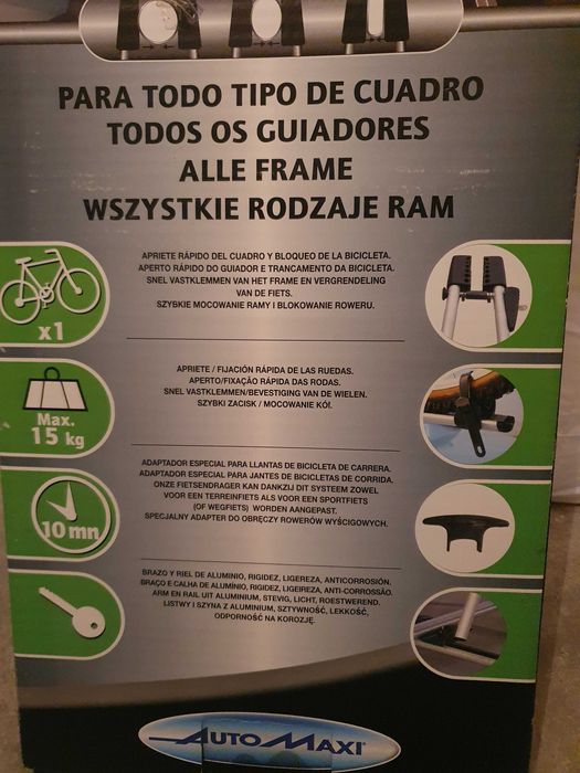 Três suportes de tejadilho para bicicleta em alumínio