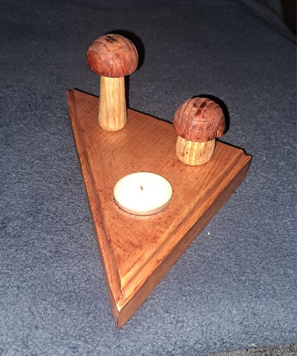 Drewniany świecznik na podgrzewacz - homemade