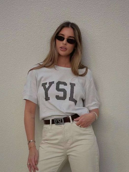 Топ, розпродаж люксових речей до 50%, Футболка YSL , розмір L