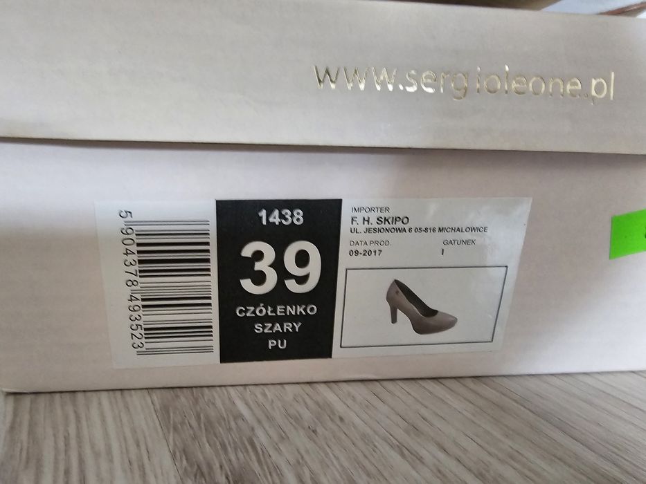 Buty czółenka szare Sergio Leone