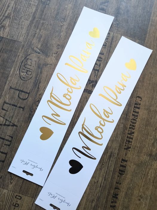 Tablice do auta ślubnego nowe złote litery