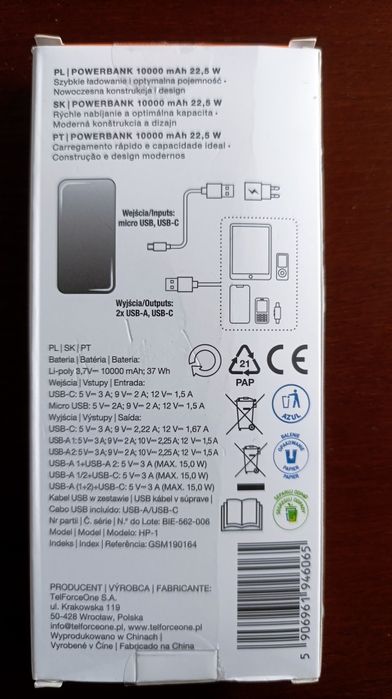 HYKKER Powerbank 10000mAh 22,5W