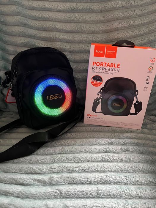 Glośnik bezprzeowodowy bluetooth w torbie na ramie RGB - nowe
