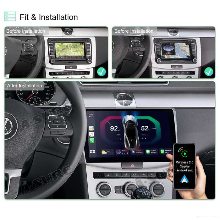 Штатна магнітола  Volkswagen Passat B6 B7 CC 2006-2015  10" 1280*720