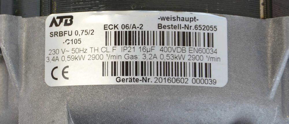 Nowy silnik ECK 06/A-2 WG40/WL40 Weishaupt