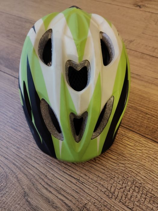 Kask rowerowy S zielony szary czarny