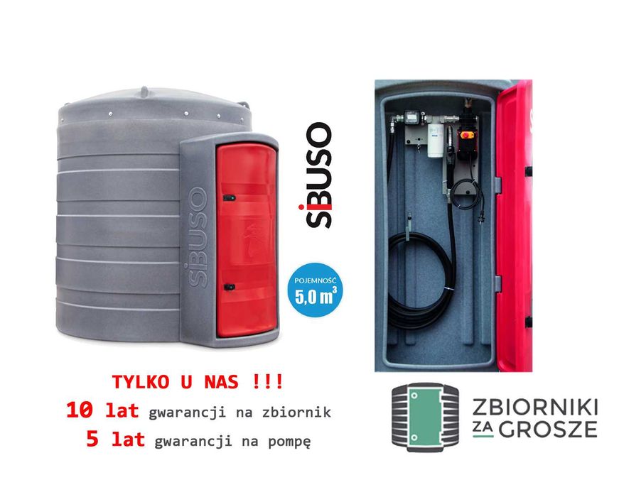 Zbiornik na paliwo SiBUSO NVC 5000l z gwarancją na pompę 5 lat