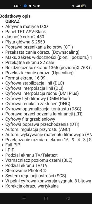 Telewizor xelos Loewe 32 cale