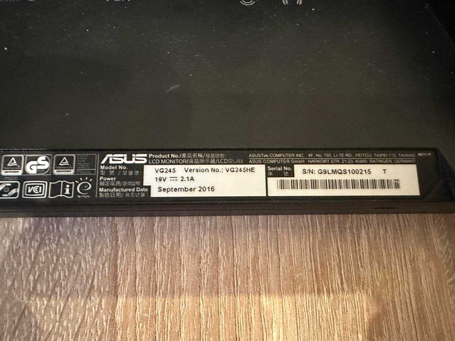 Геймерський 24" монітор Full HD ASUS VG245HE