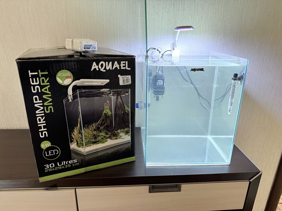 Аквариумный набор Aquael Shrimp Set Smart 30л (Белый) + Подарки
