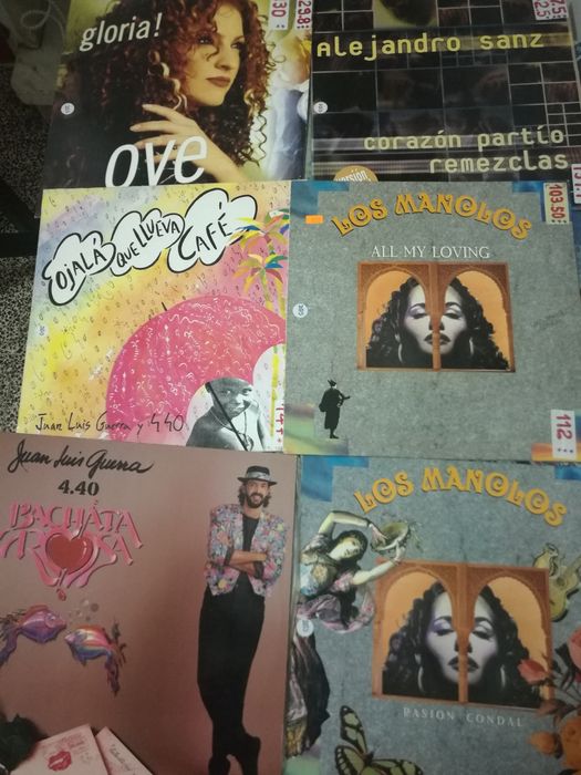 Lote de Lp's e Maxis de vinil de música Latina