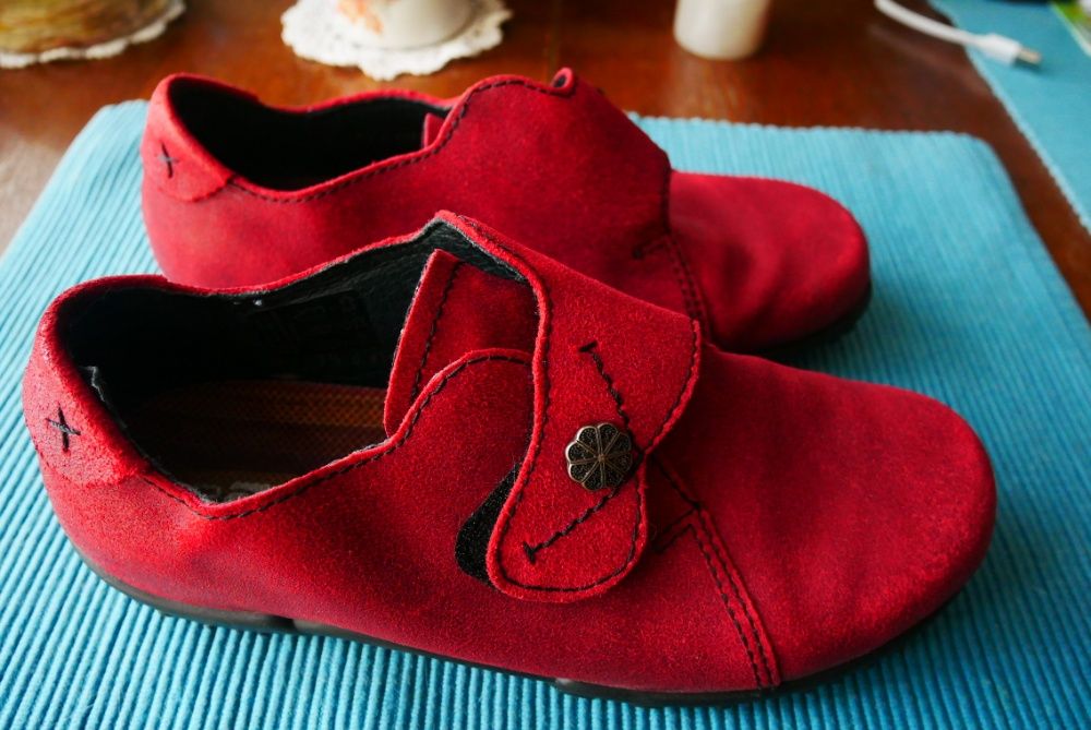 ROHDE, czerwone, piekne, polbuty r. 37 ( 3,5); dl. wkladki 24 cm