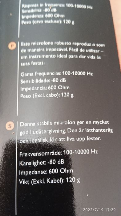 Microfone Philips MD 110