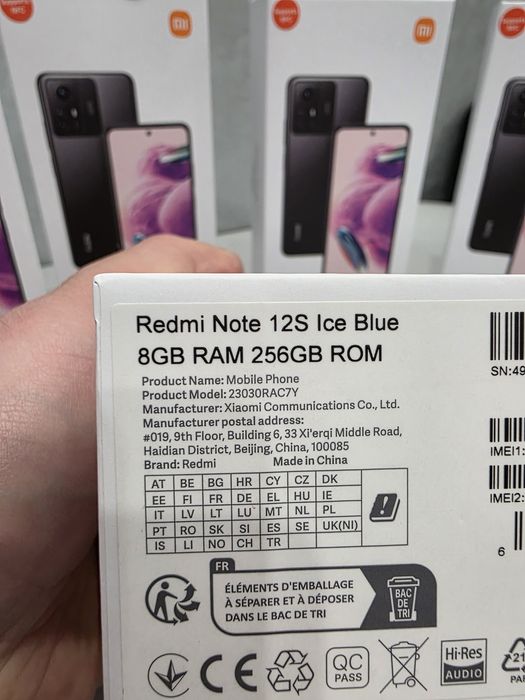 Новенькі запаковані Xiaomi Redmi Note 12S 8/256GB Ice Blue NFC є опт