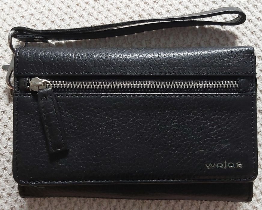 Portfel czarny skórzany, Wojas