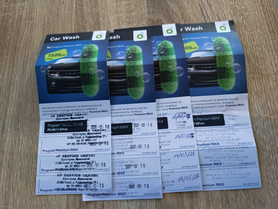 4 vouchery na mycie auta BP premium max