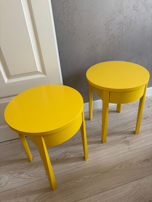 Zestaw stolików nocnych Stockholm Ikea żółty