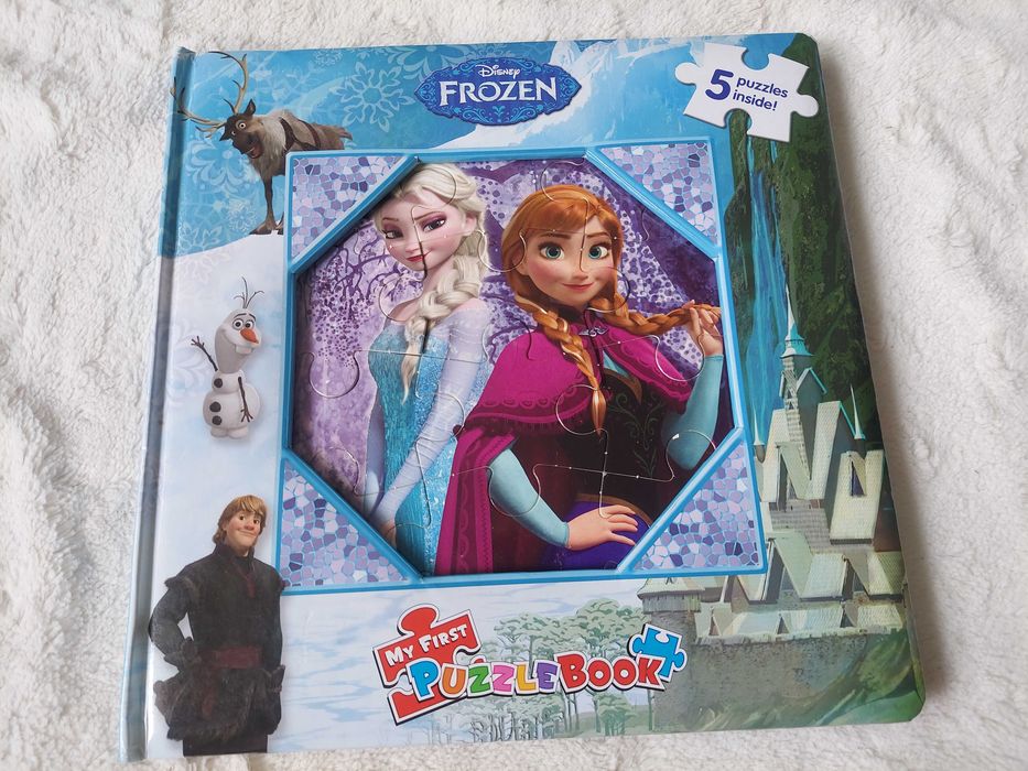 Kraina Lodu Elsa Frozen Książka - puzzle 5 x 12 elem. - po angielsku
