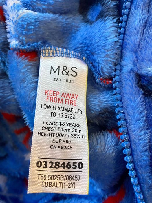 Флісовій сліп, чоловічок, комбінезон M&S 1-2 р (90 см). черепа