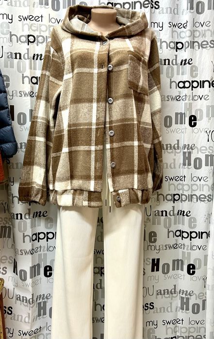 Рубашка куртка в клетку тёплая, толстая. Италия. ОВЕРСАЙЗ