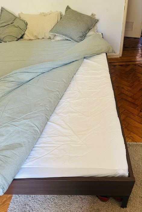Cama Casal Completa IKEA – Estrutura + 2x Estrado Sultan Lurøy + Colchão Sultan