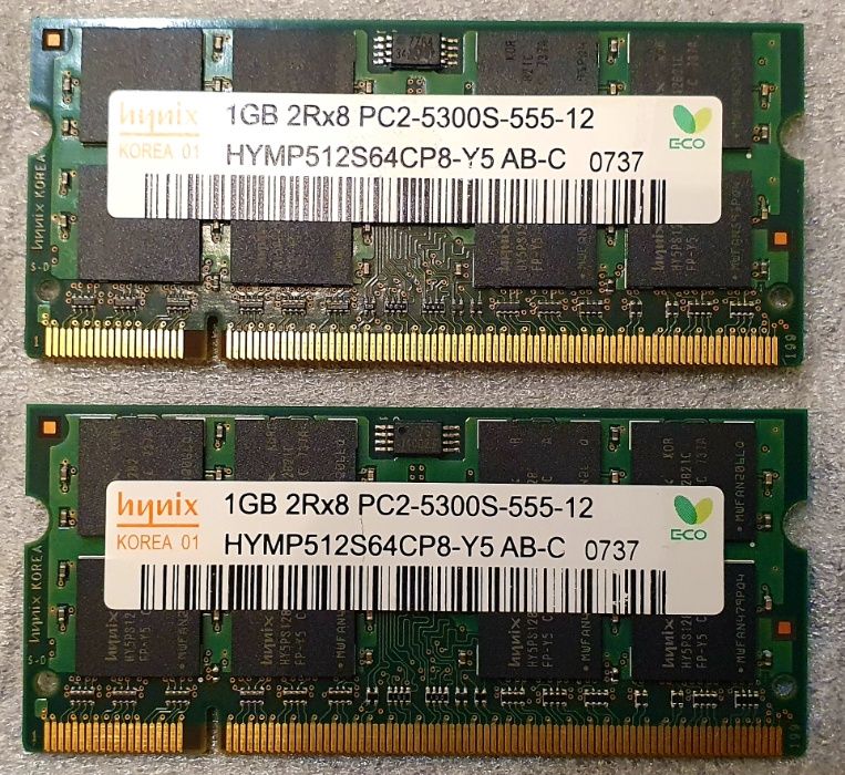 SODIMM hynix 2 x 1GB 2Rx8 PC2-5300S-555-12